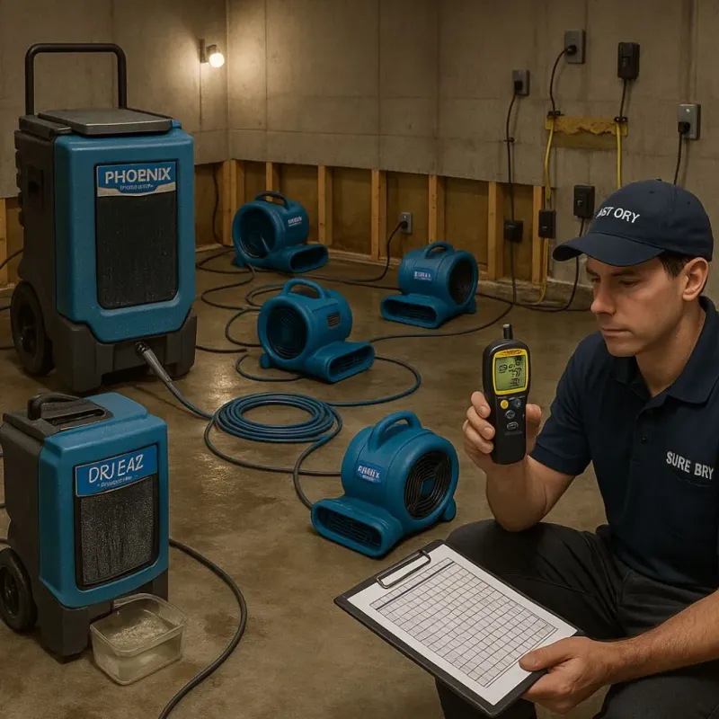 Structural Drying and Dehumidification process in Millbury, OH